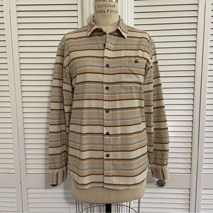 O’NEILL CARUSO TAN STRIPE CORD SHIRT SZ-S